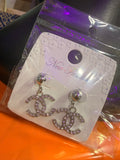 Baddie Sliver CC Earrings