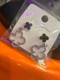 Baddie Clover Silver Earrings