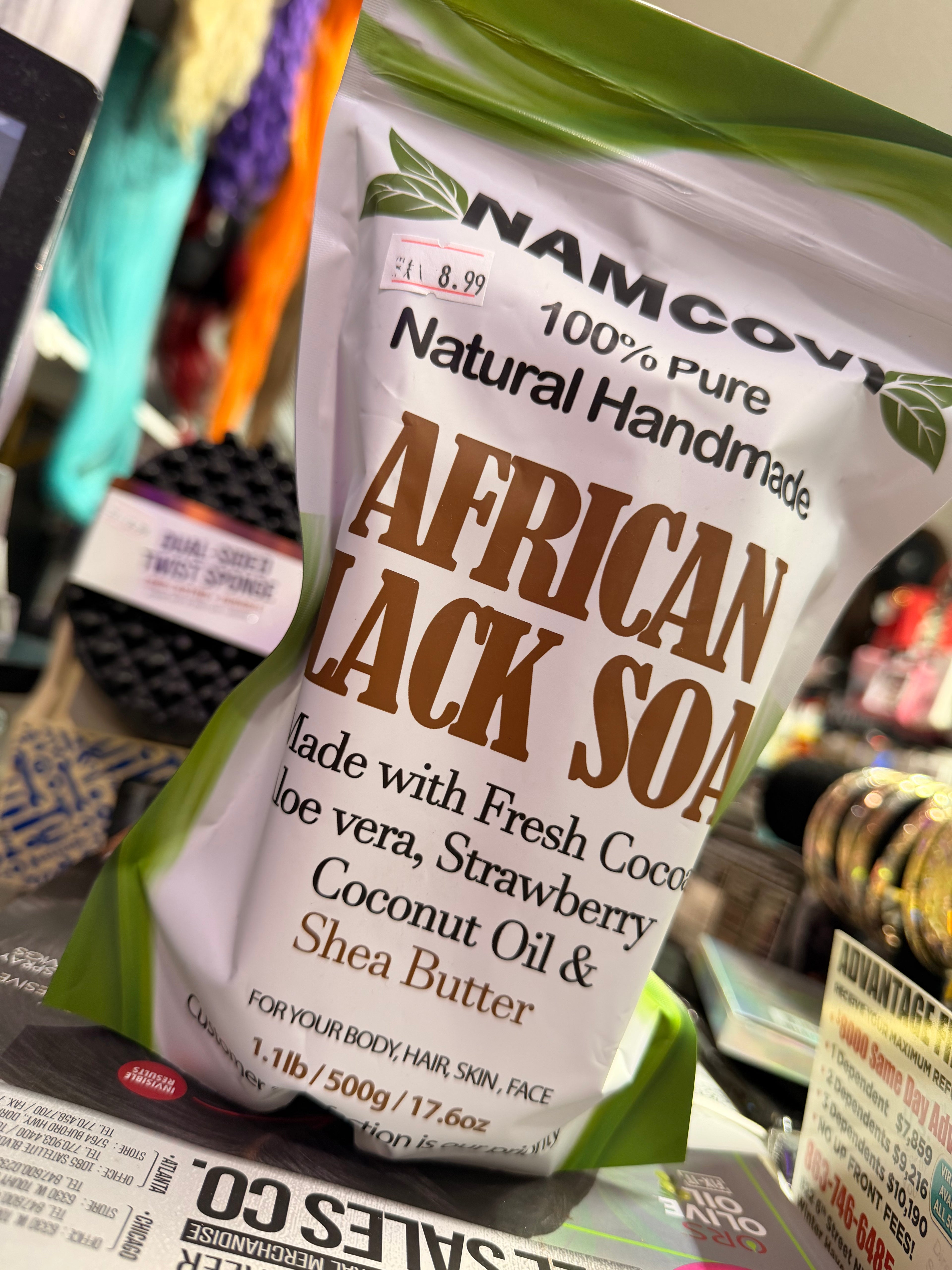 100% African Handmade Black Soap 1lb